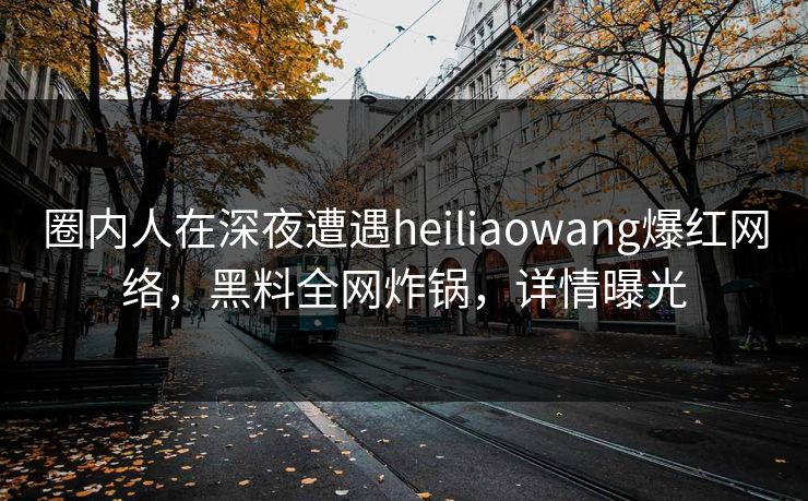 圈内人在深夜遭遇heiliaowang爆红网络，黑料全网炸锅，详情曝光