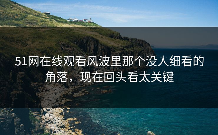51网在线观看风波里那个没人细看的角落，现在回头看太关键